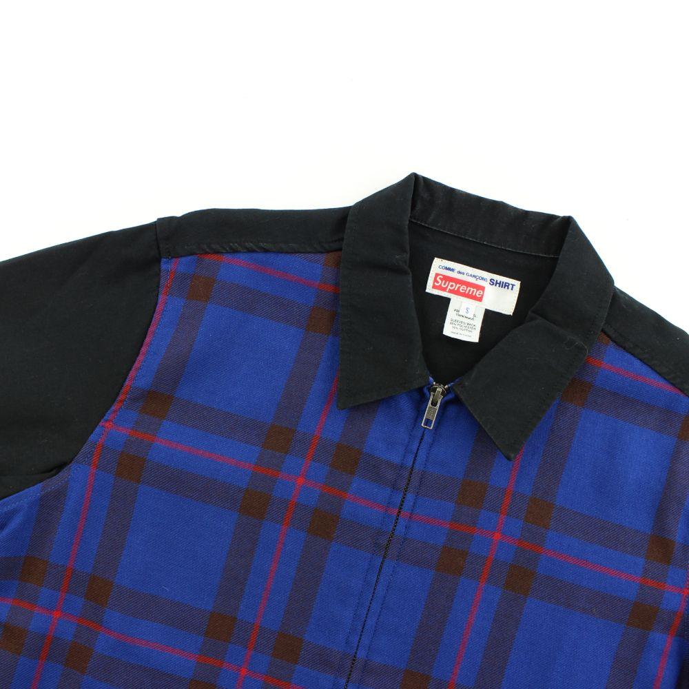 Supreme CDG Blue Plaid Jacket Black - SaruGeneral