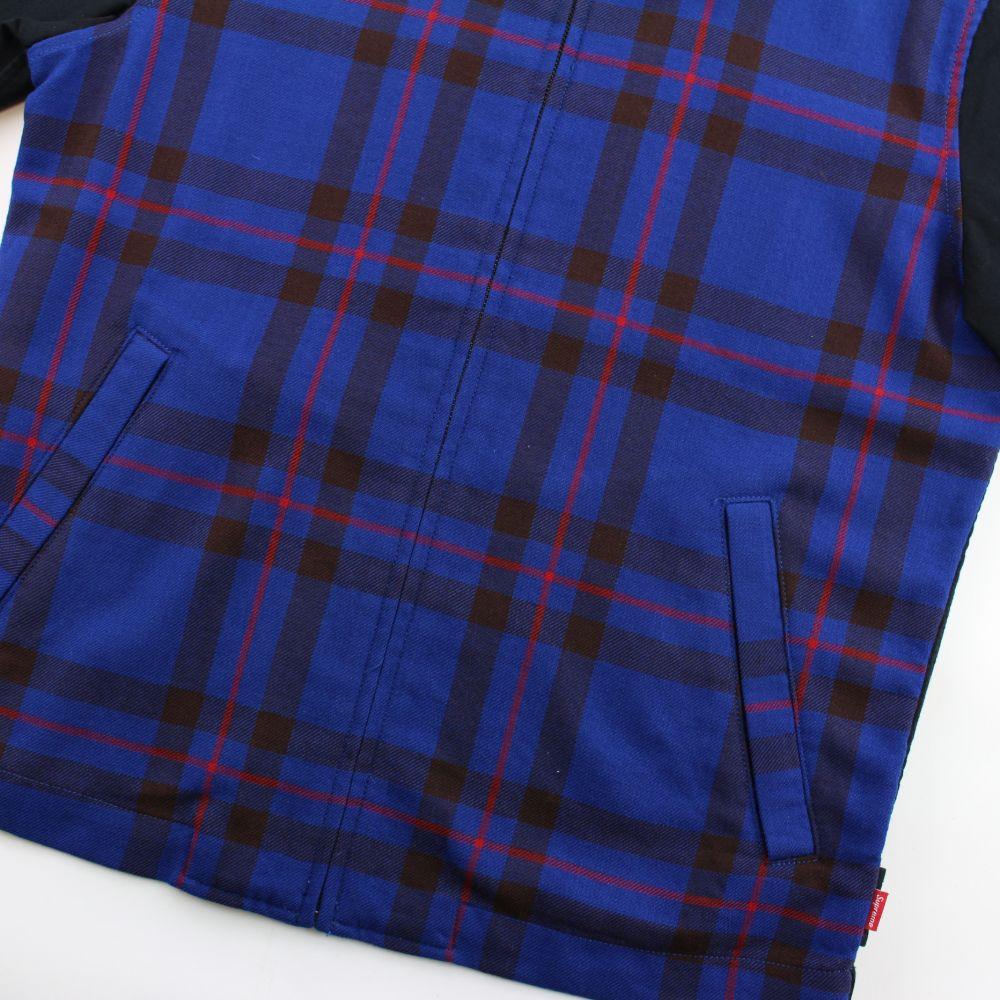 Supreme CDG Blue Plaid Jacket Black - SaruGeneral