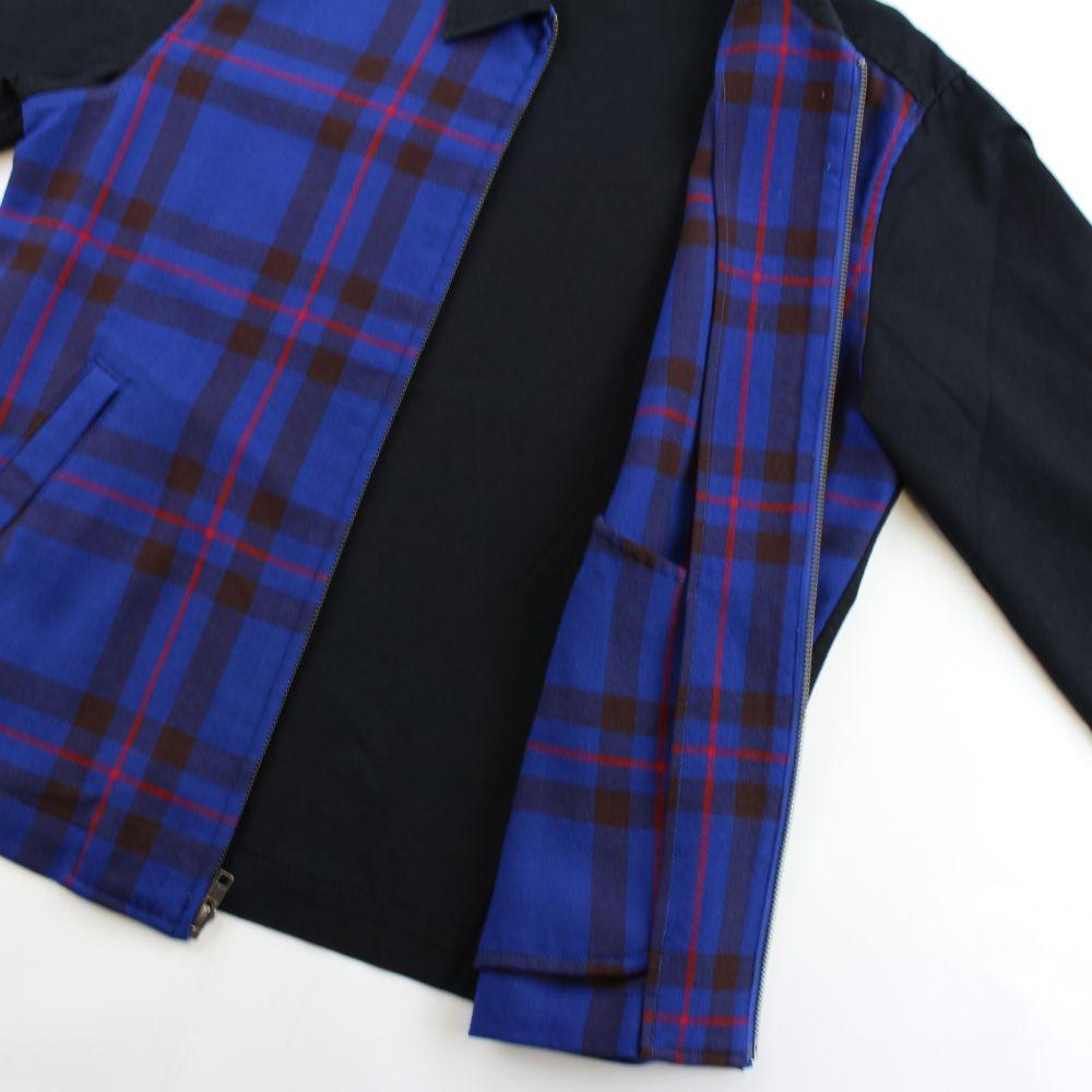 Supreme CDG Blue Plaid Jacket Black - SaruGeneral