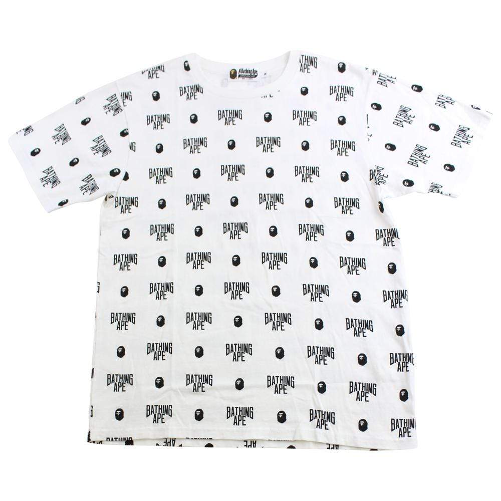 bape bathing ape logo monogram tee white - SaruGeneral