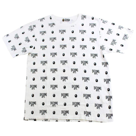 T-shirt blanc avec monogramme et logo Bape Bathing Ape