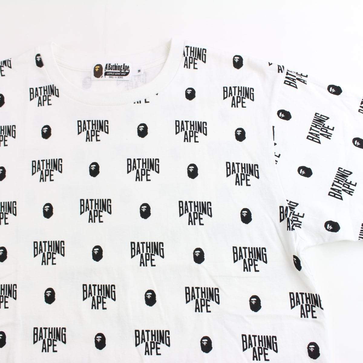 bape bathing ape logo monogram tee white - SaruGeneral