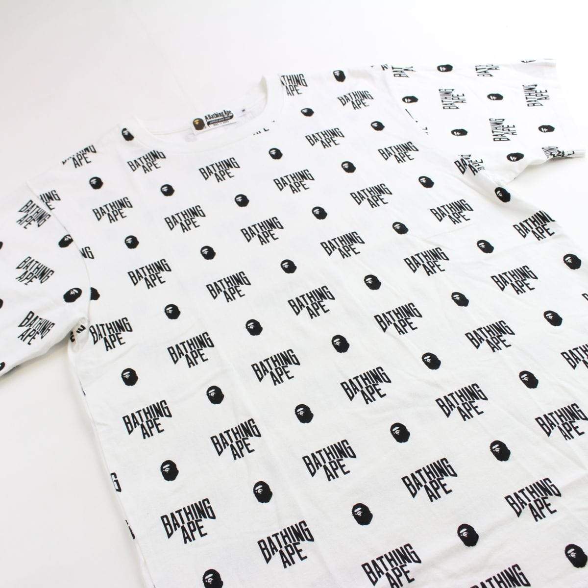 bape bathing ape logo monogram tee white - SaruGeneral
