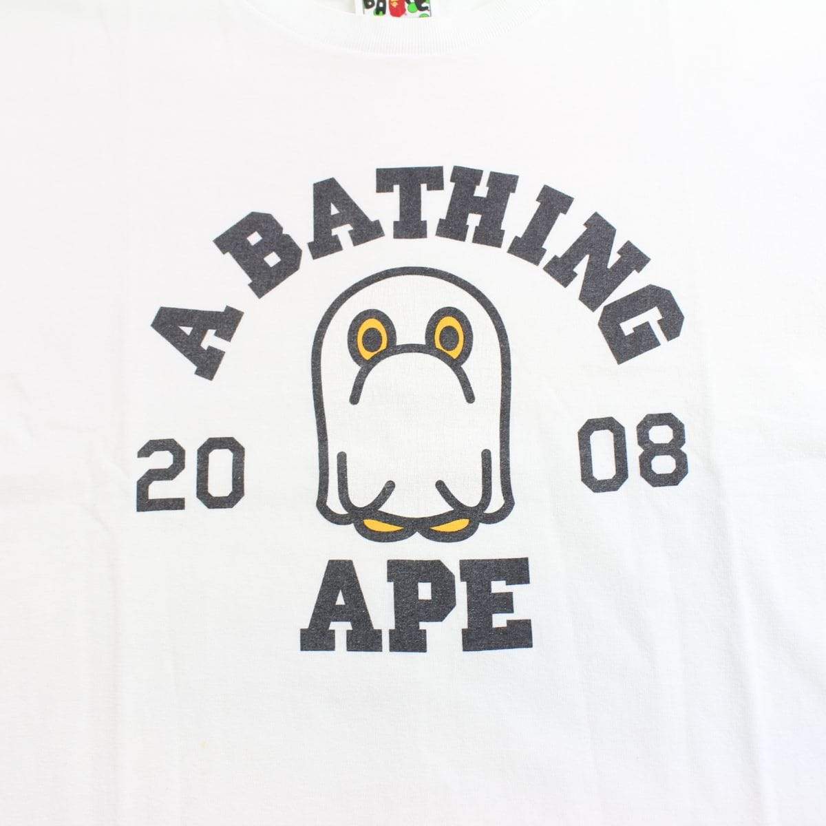 bape Halloween ghost 08 college logo tee white - SaruGeneral