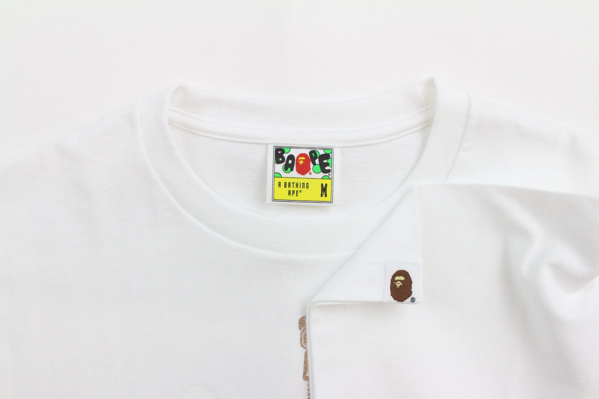 Bape ABC Green Camo Shark Face Tee White - SaruGeneral