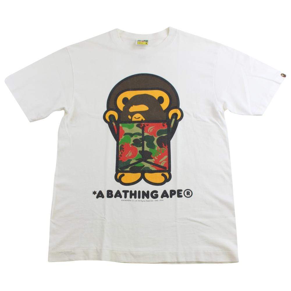 bape milo flame box tee white - SaruGeneral