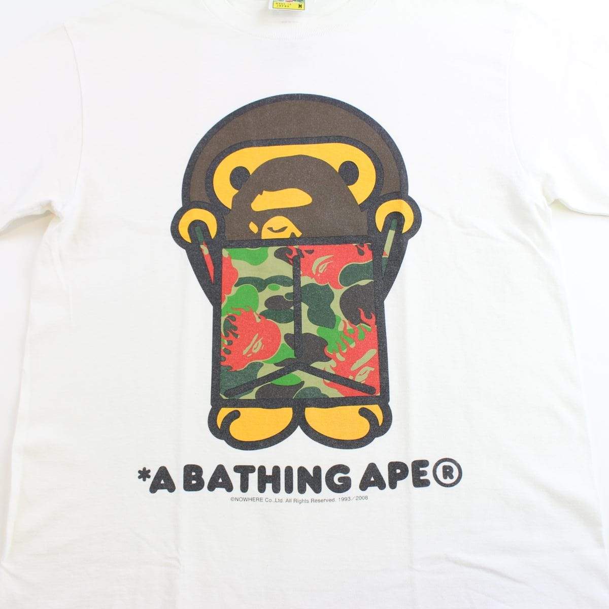 bape milo flame box tee white - SaruGeneral
