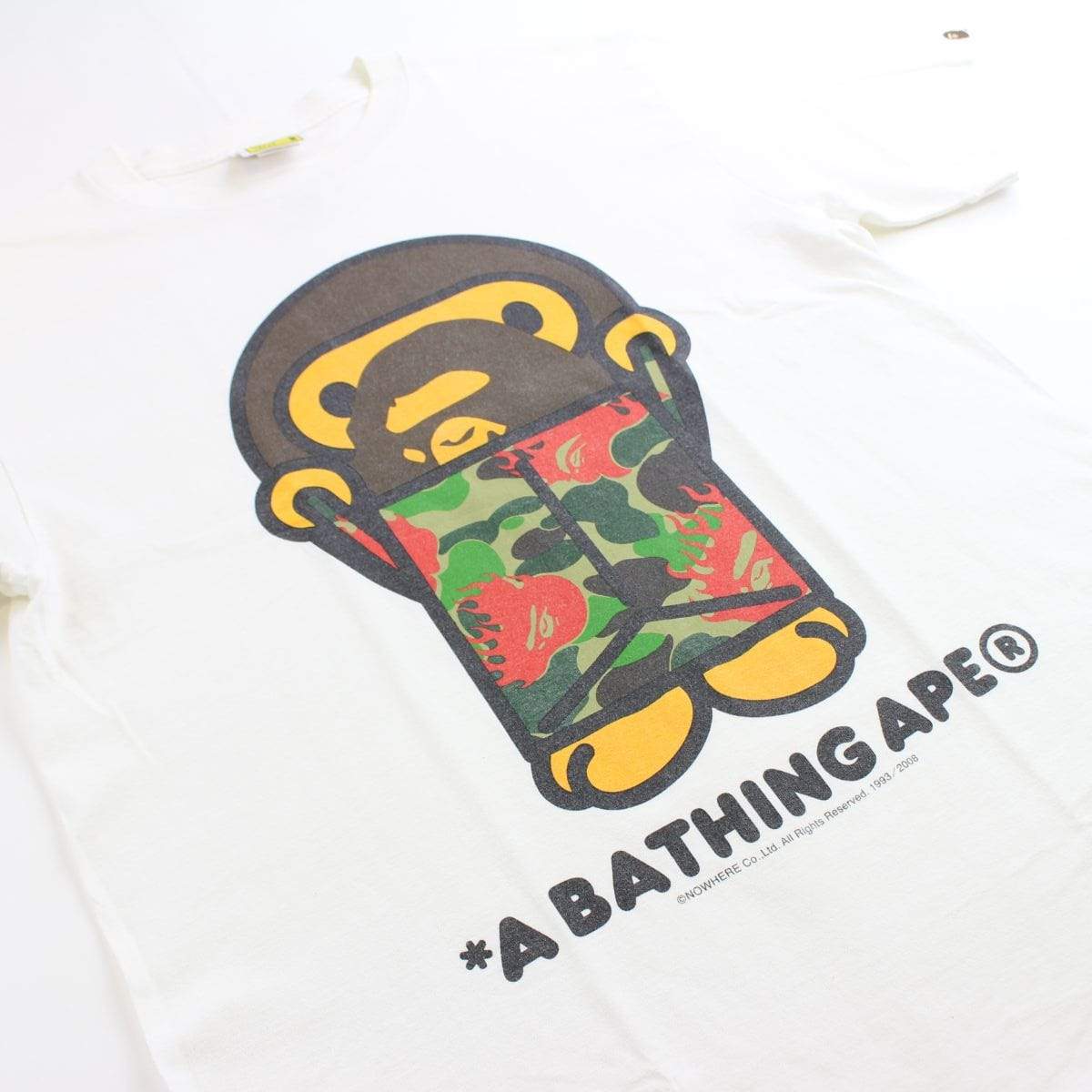 bape milo flame box tee white - SaruGeneral