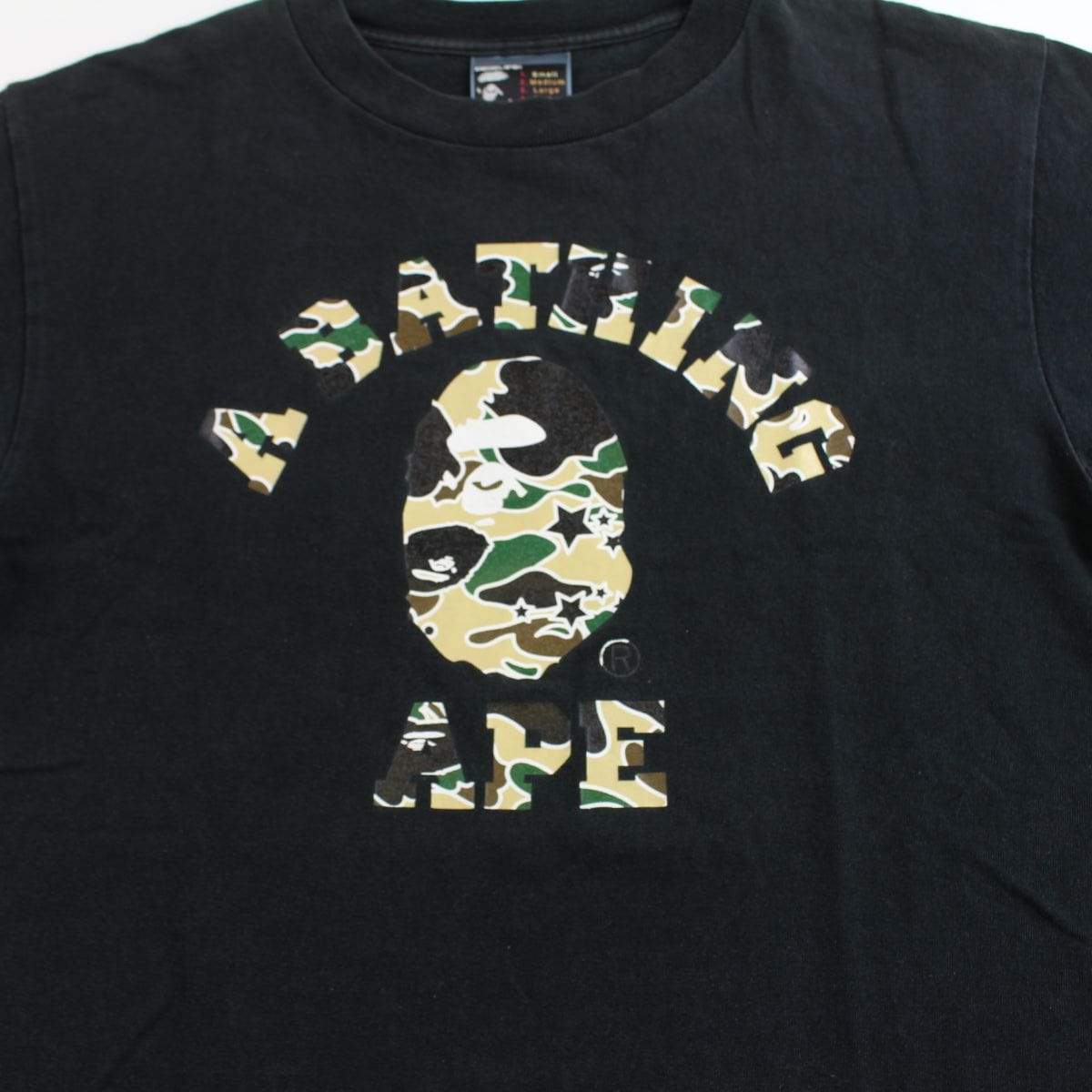 bape psyche yellow camo college logo tee black - SaruGeneral