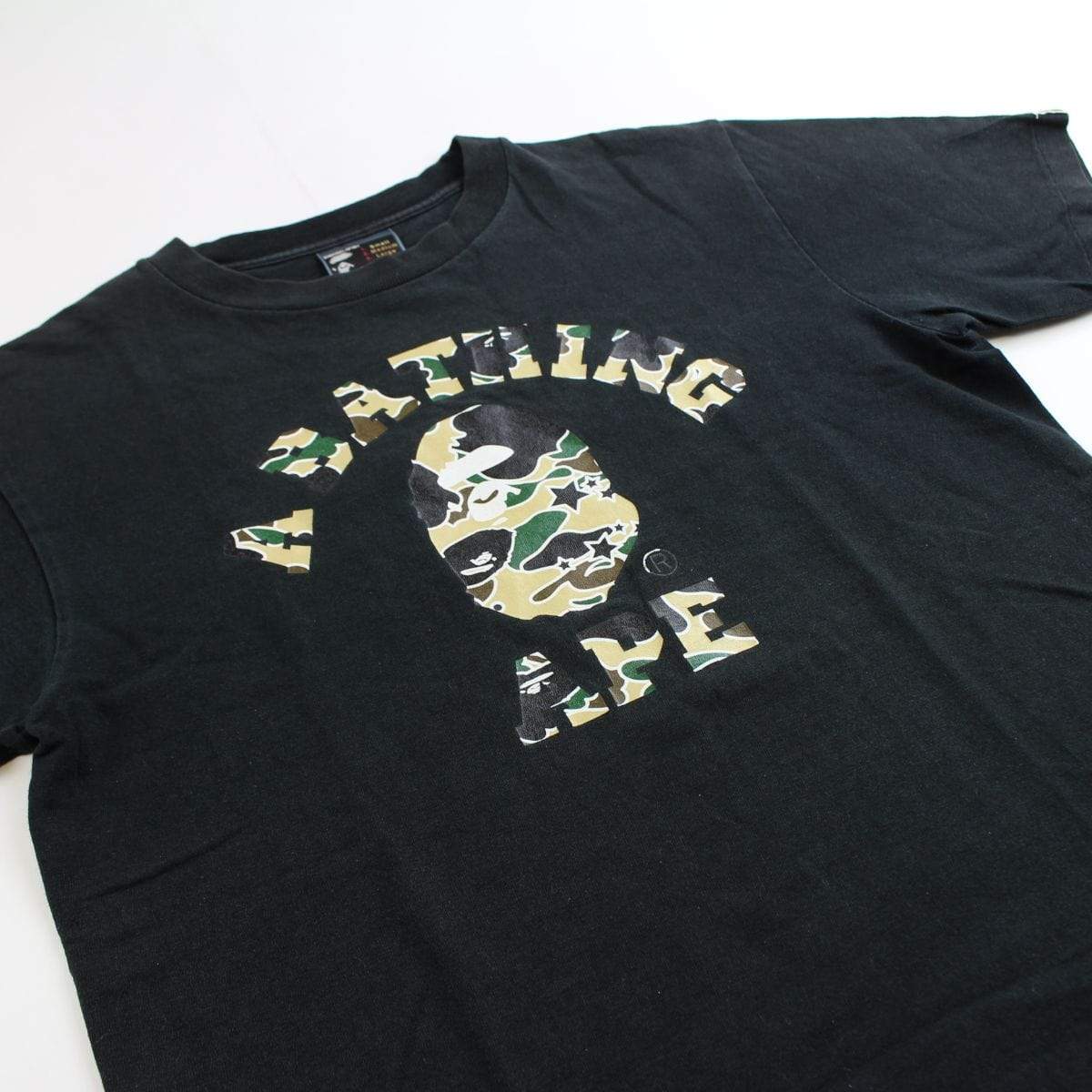 bape psyche yellow camo college logo tee black - SaruGeneral