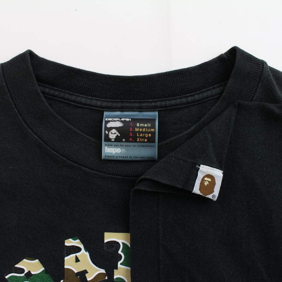 bape psyche yellow camo college logo tee black - SaruGeneral