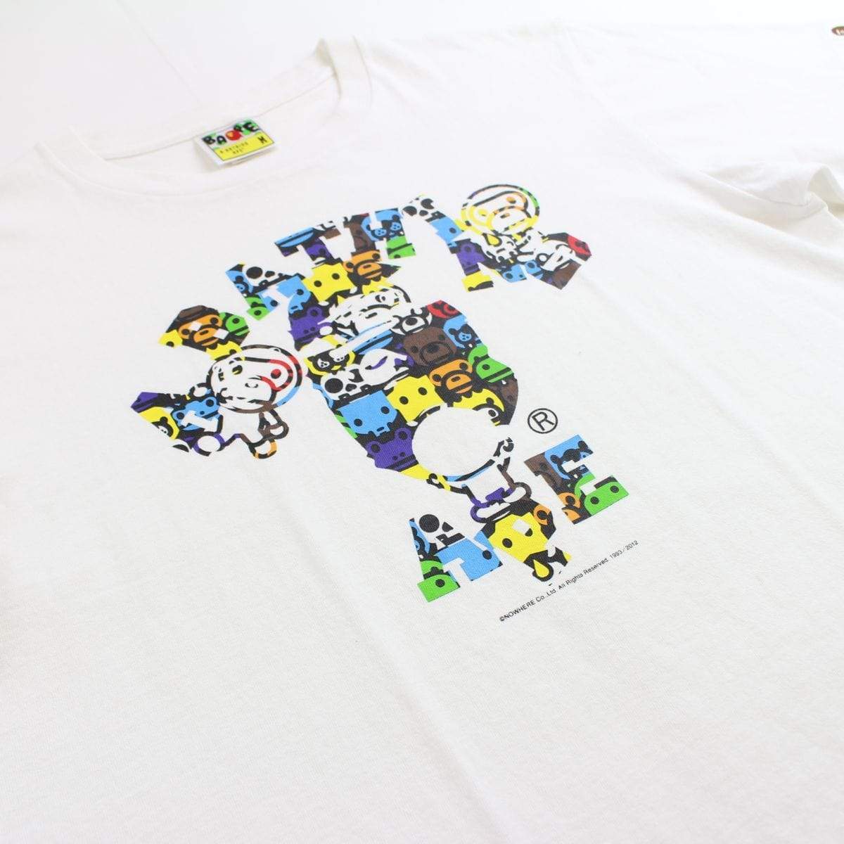 bape milo star blue college logo tee white - SaruGeneral