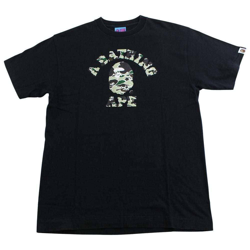 bape green psyche camo college logo tee black - SaruGeneral
