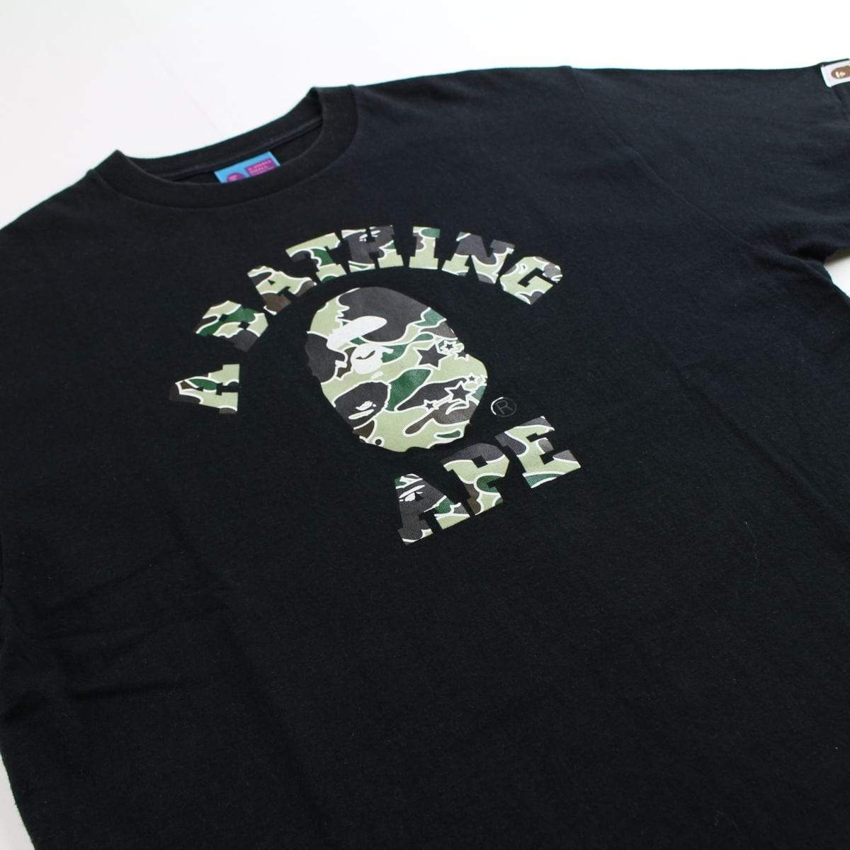 bape green psyche camo college logo tee black - SaruGeneral
