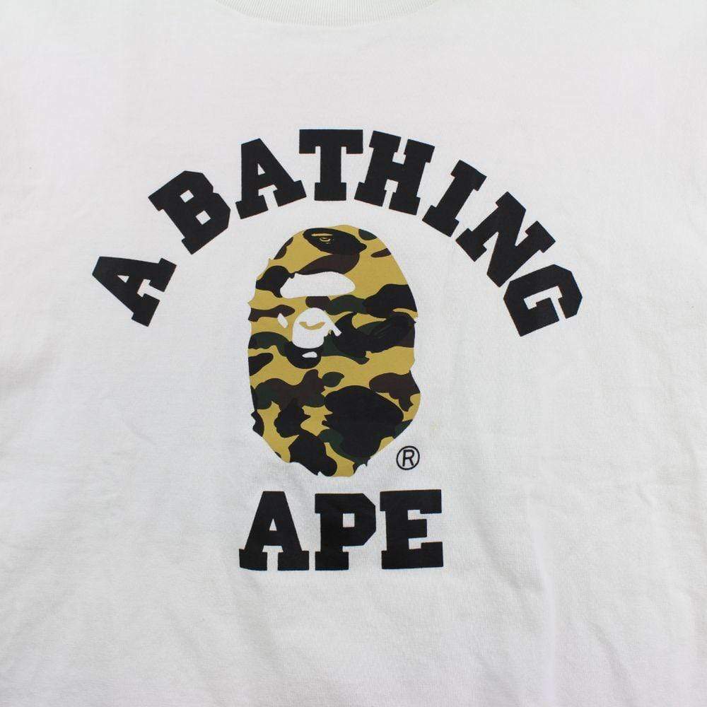 Bape 1st Yellow Camo College Logo Tee White - L - SaruGeneral