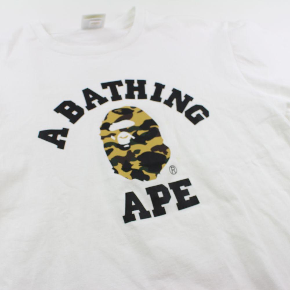 Bape 1st Yellow Camo College Logo Tee White - L - SaruGeneral