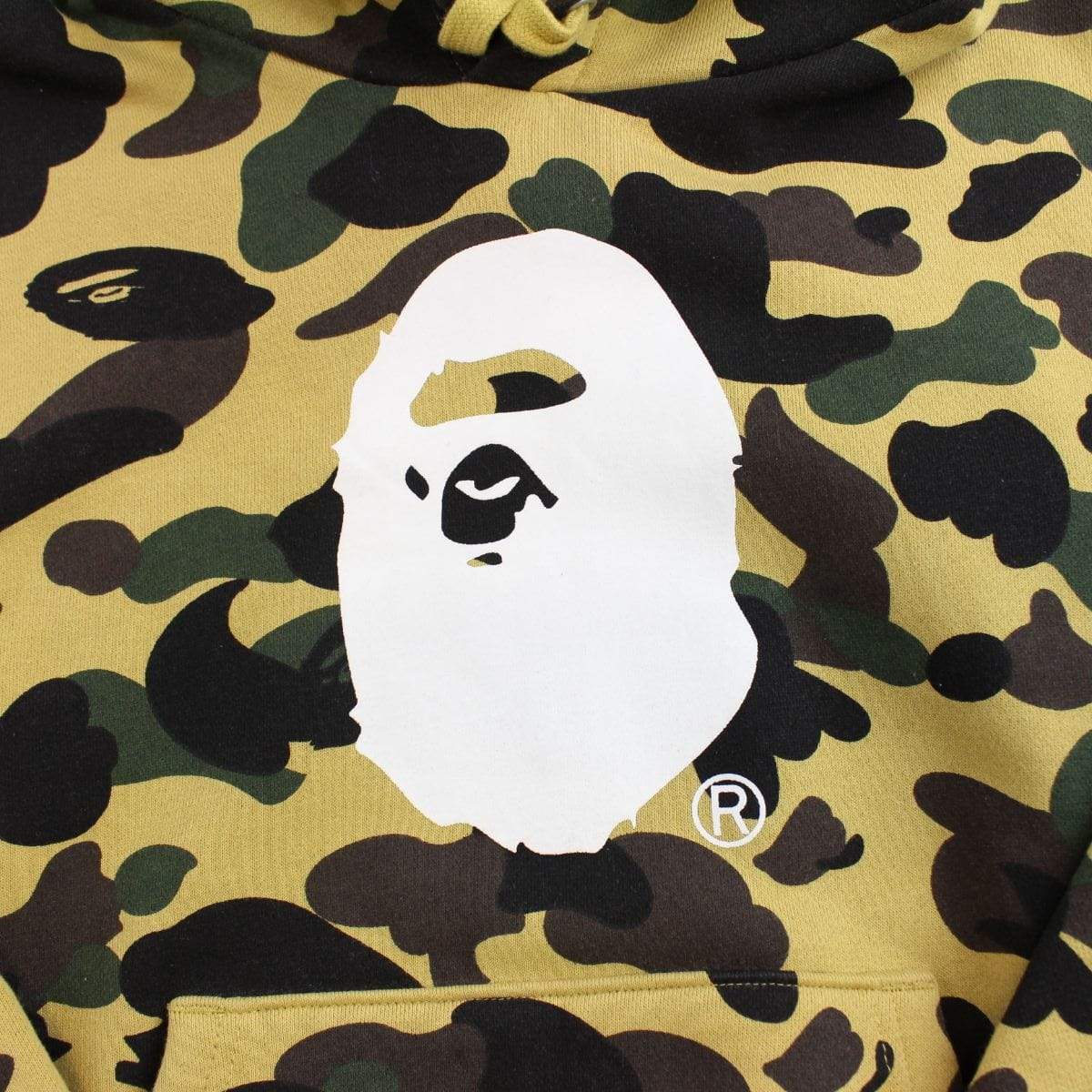 bape x champion 1st yellow camo hoodie - SaruGeneral
