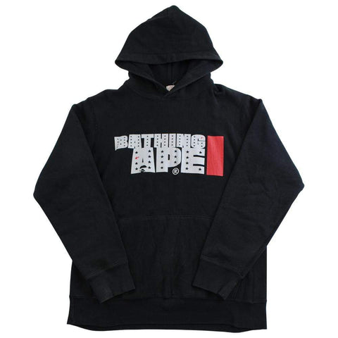 Sweat à capuche Bape noir avec texte Bathing Ape