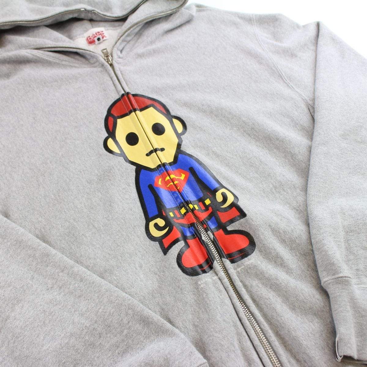 bape x dc comics superman full zip grey - SaruGeneral