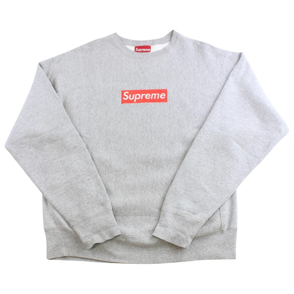 supreme red on grey box logo crewneck 1997 - SaruGeneral