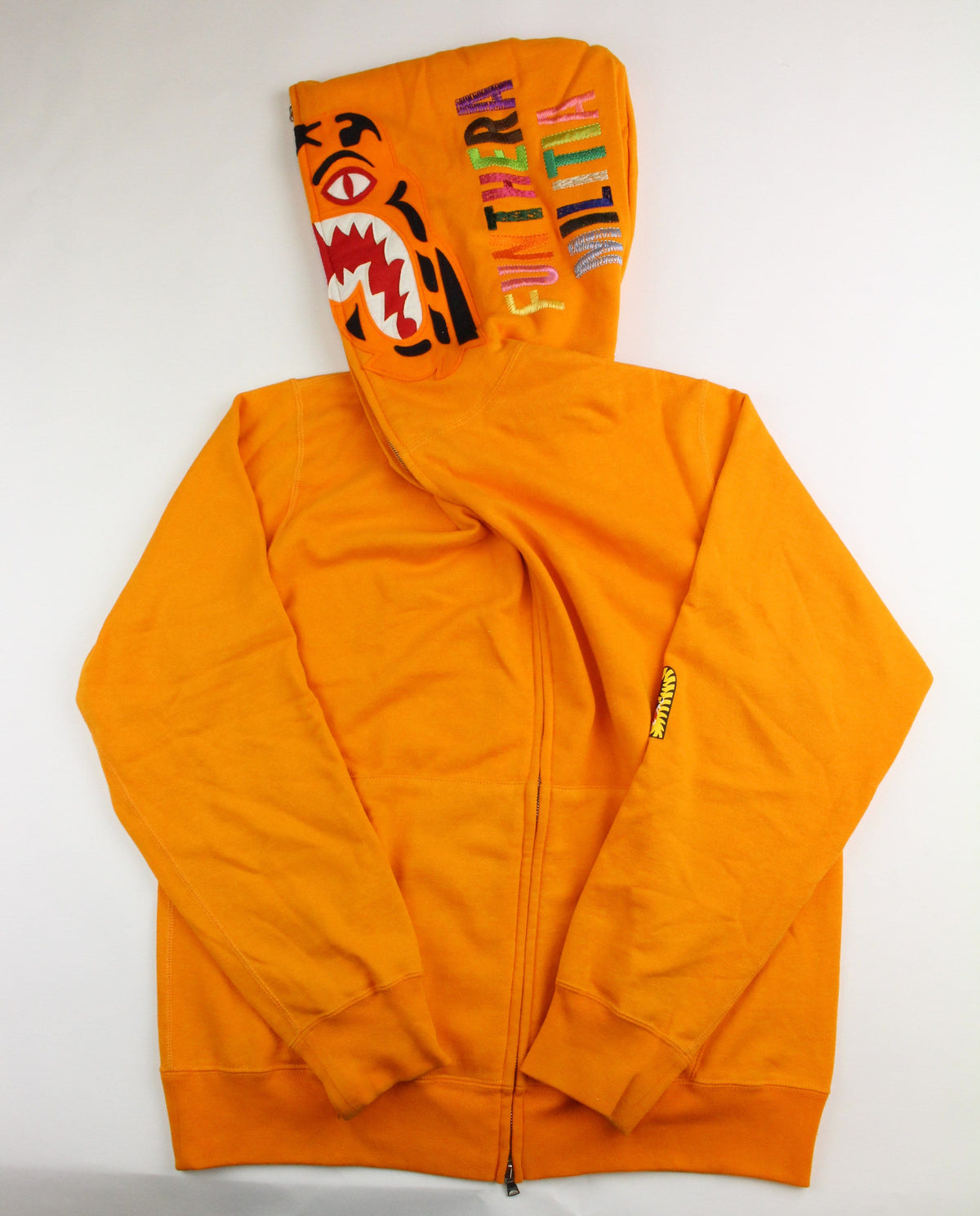 Bape Orange Tiger Shark Hoodie Orange - SaruGeneral
