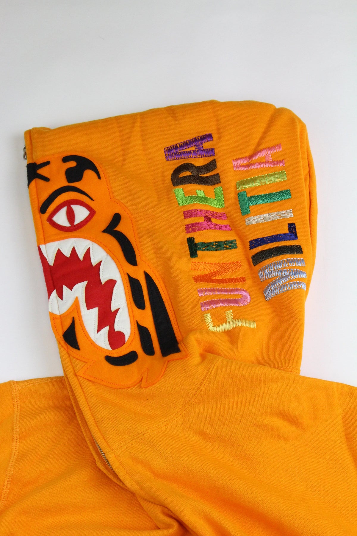 Bape Orange Tiger Shark Hoodie Orange - SaruGeneral