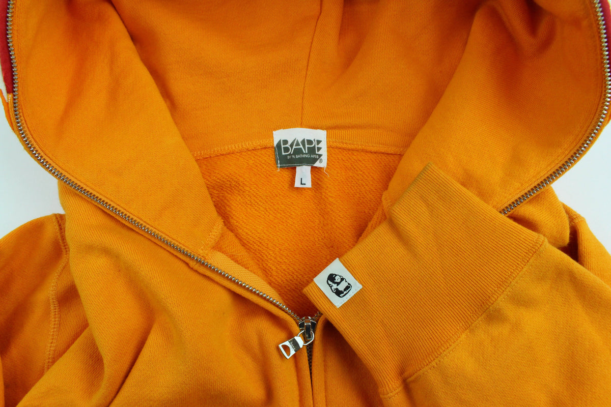 Bape Orange Tiger Shark Hoodie Orange - SaruGeneral