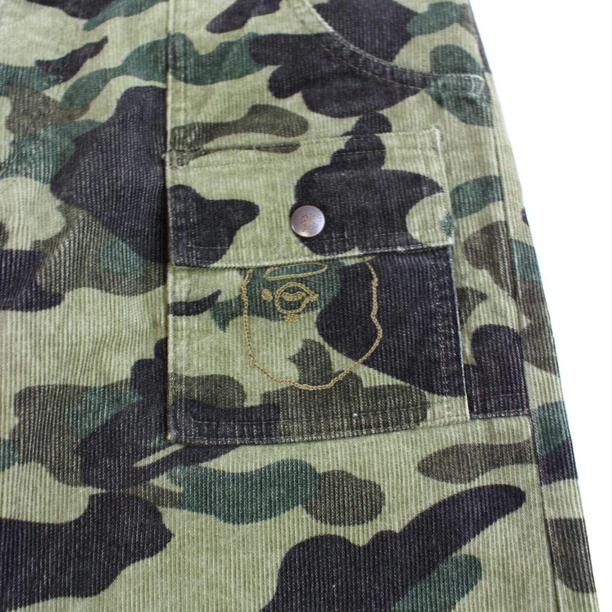 bape 1st green camo corduroy pants - SaruGeneral