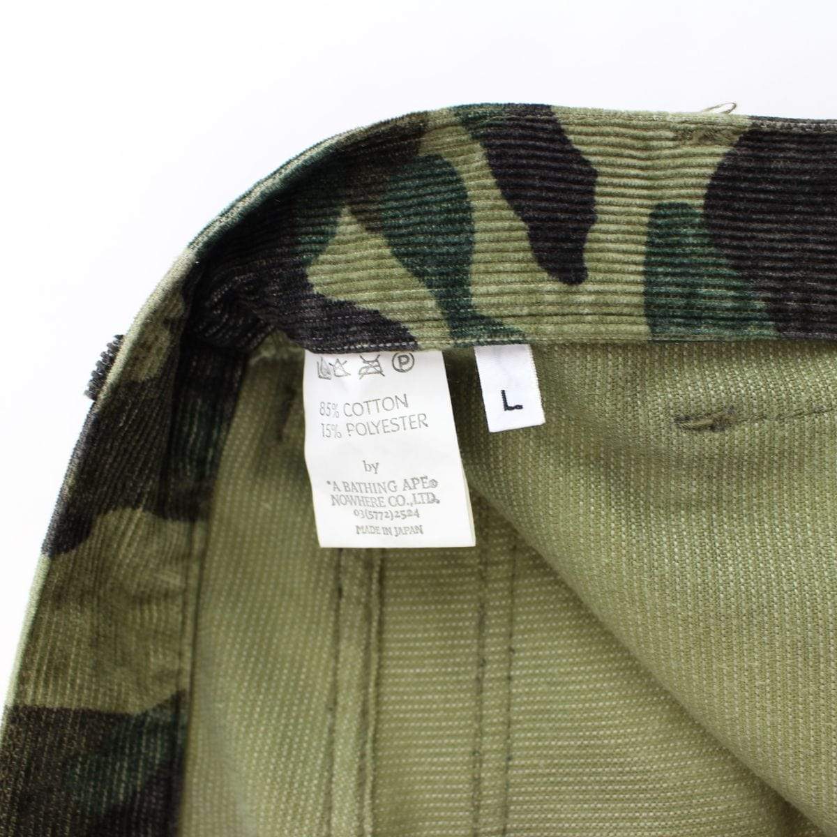 bape 1st green camo corduroy pants - SaruGeneral