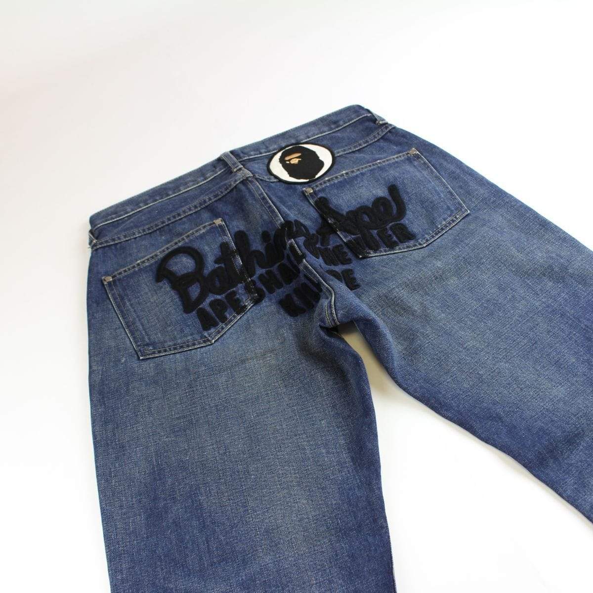 bape asnka text jeans - SaruGeneral