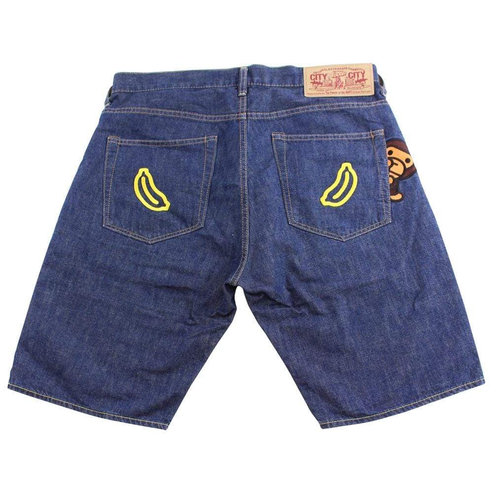 bape milo banana denim shorts - SaruGeneral