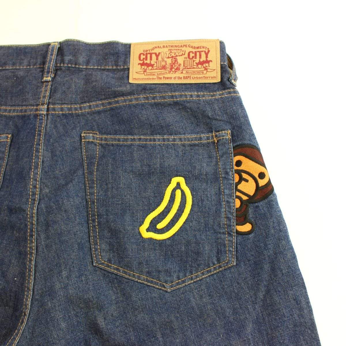 bape milo banana denim shorts - SaruGeneral