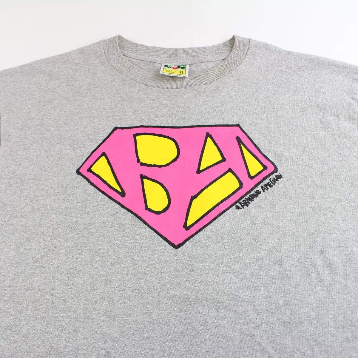bape BA pink yellow tee grey - SaruGeneral