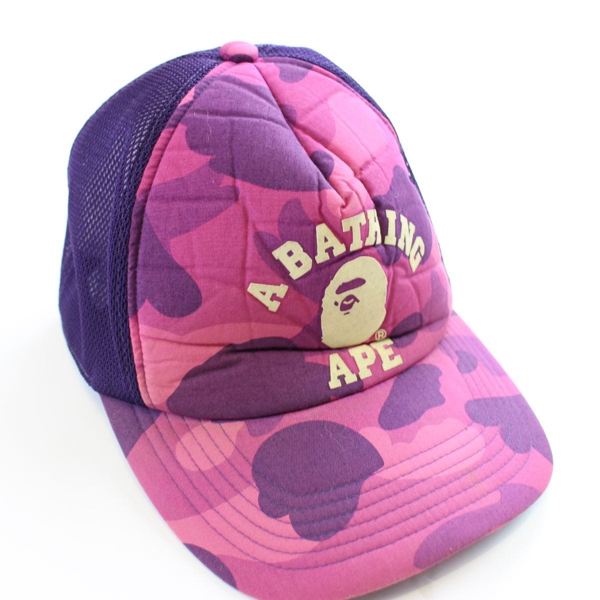 bape purple camo college logo trucker - SaruGeneral