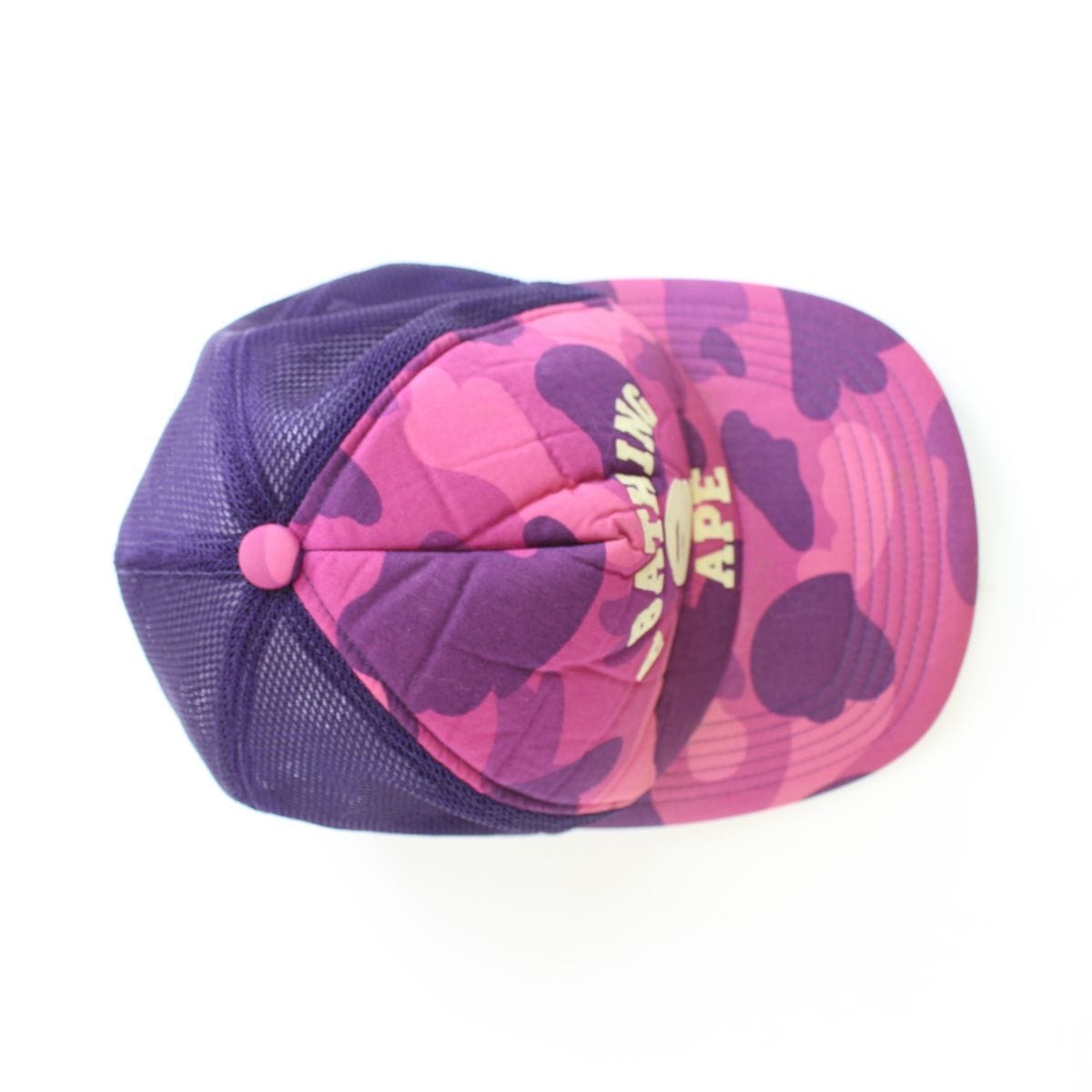 bape purple camo college logo trucker - SaruGeneral
