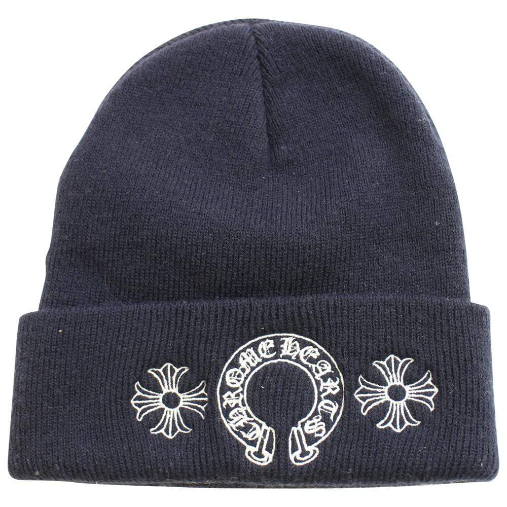 chrome hearts horseshoe beanie navy - SaruGeneral