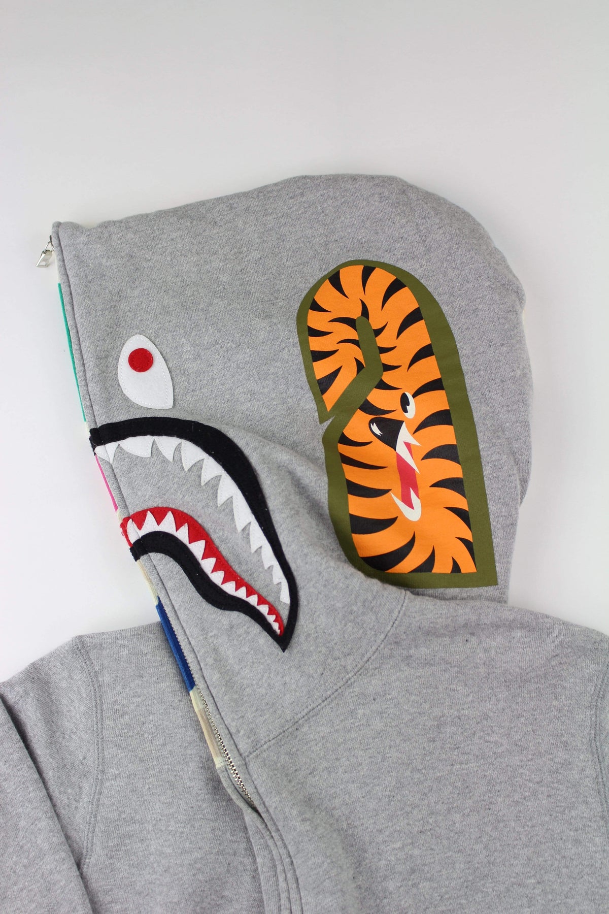 Bape Multi Camo Half Shark Hoodie Grey - SaruGeneral
