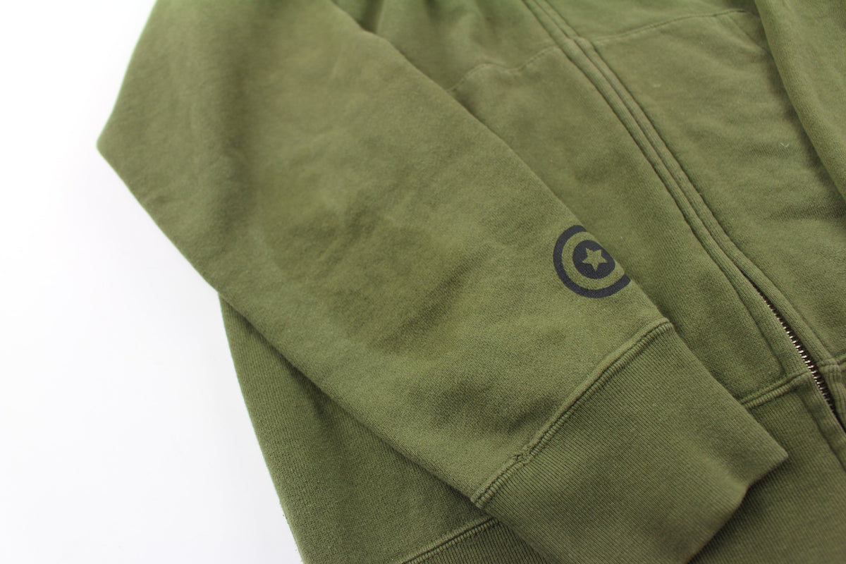 Bape 1st Green Camo Half Shark Hoodie Olive (2005) - SaruGeneral