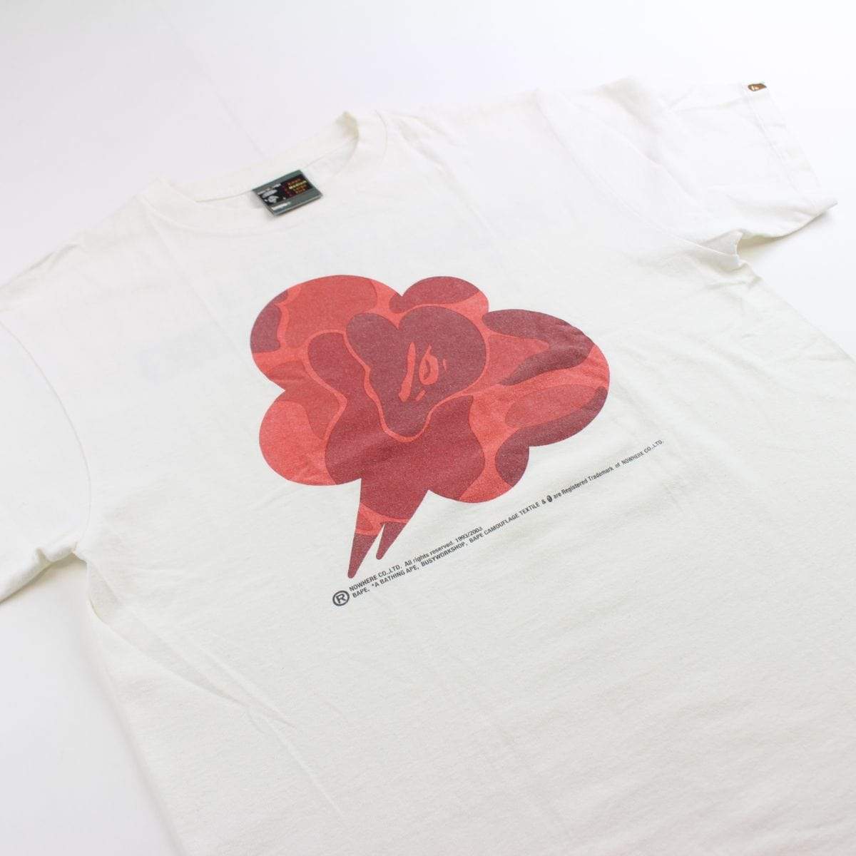 bape red camo pro wrestling tee white - SaruGeneral