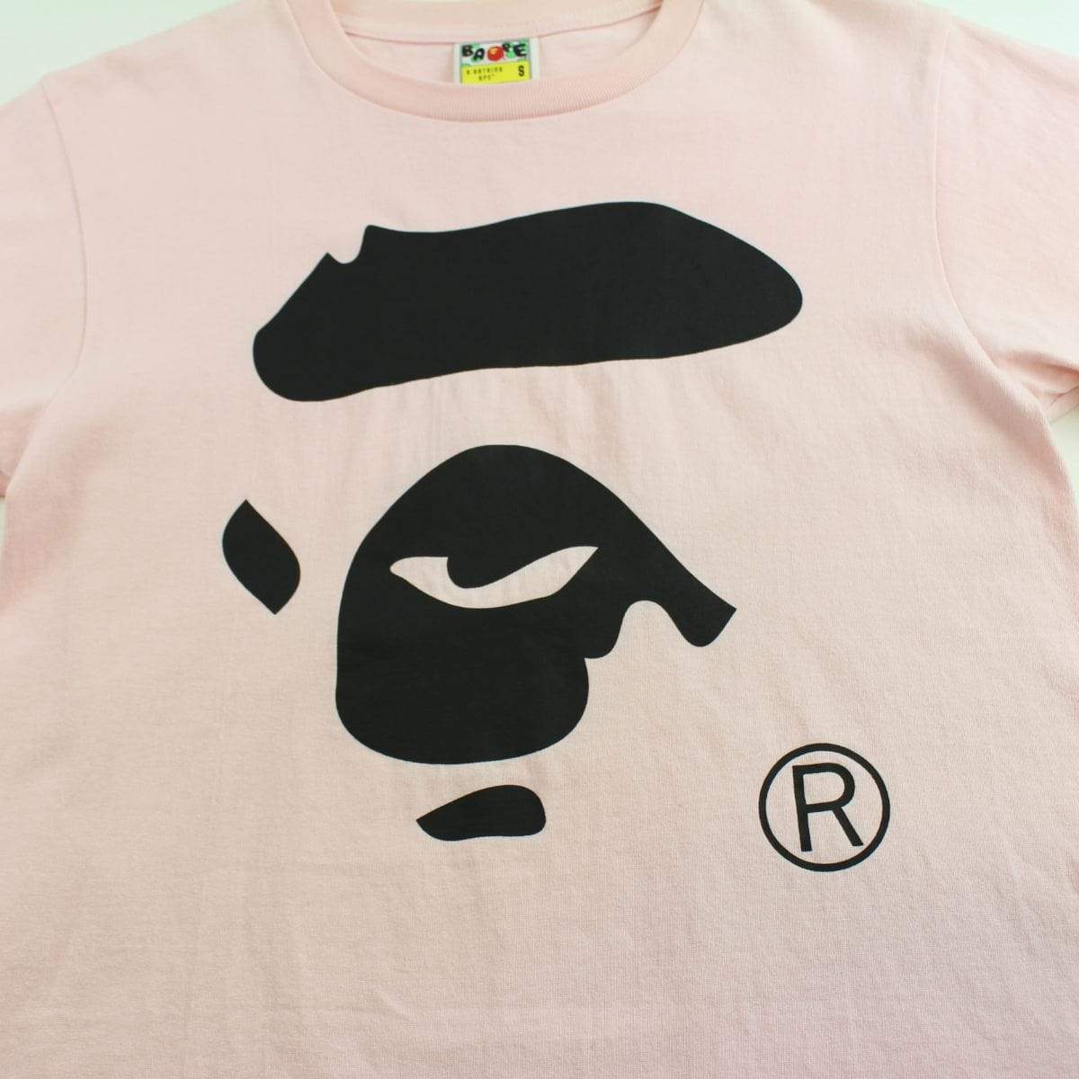 Bape Ape Face Logo Tee pink - SaruGeneral