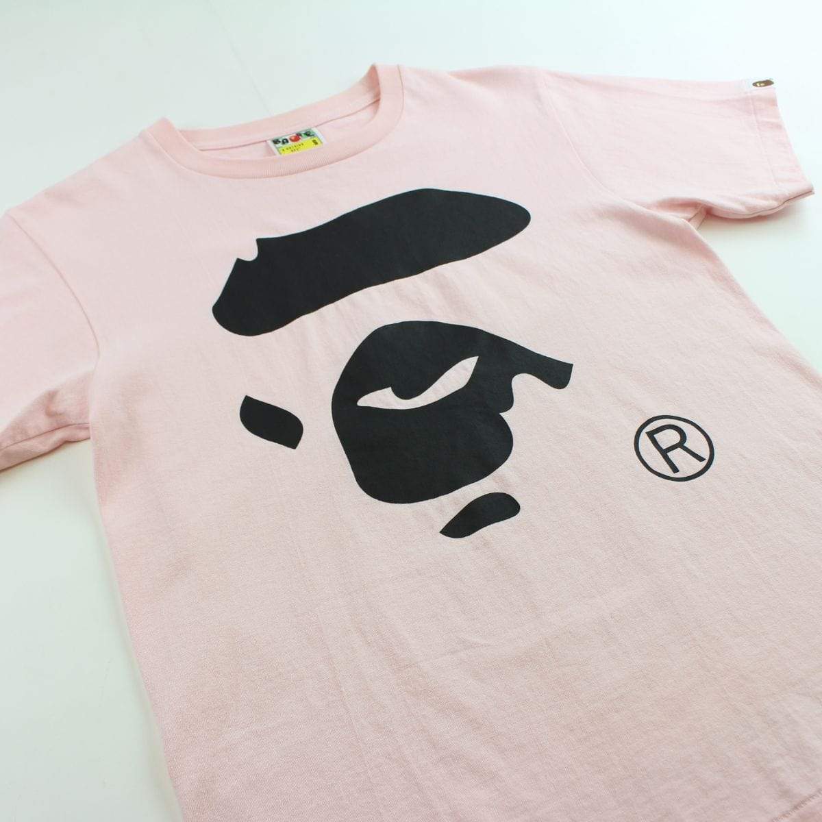 Bape Ape Face Logo Tee pink - SaruGeneral
