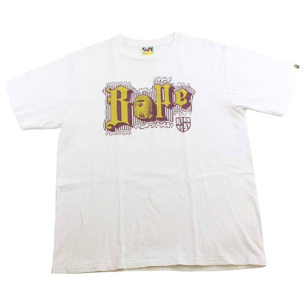 bape hogwarts text big ape tee white - SaruGeneral