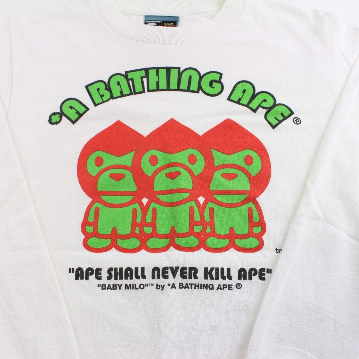 bape green red milo elf ls white - SaruGeneral
