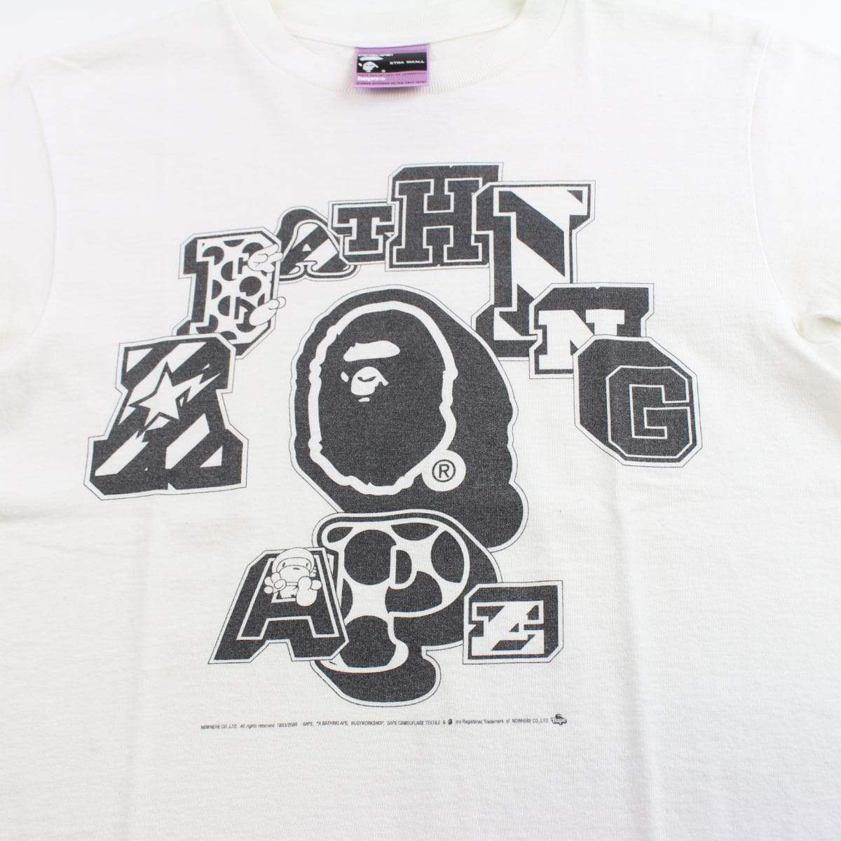 bape mad leopard college logo tee white - SaruGeneral