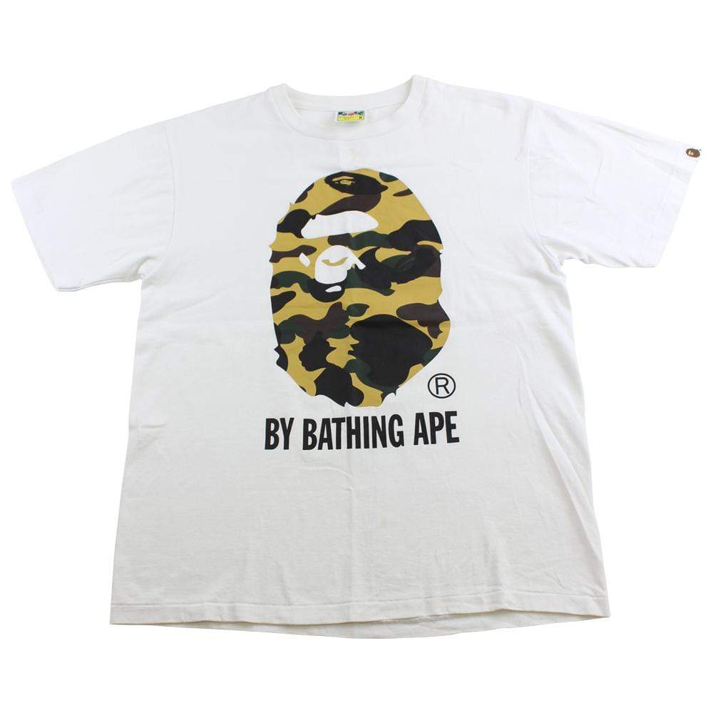 bape 1st yellow camo big ape logo tee white - SaruGeneral