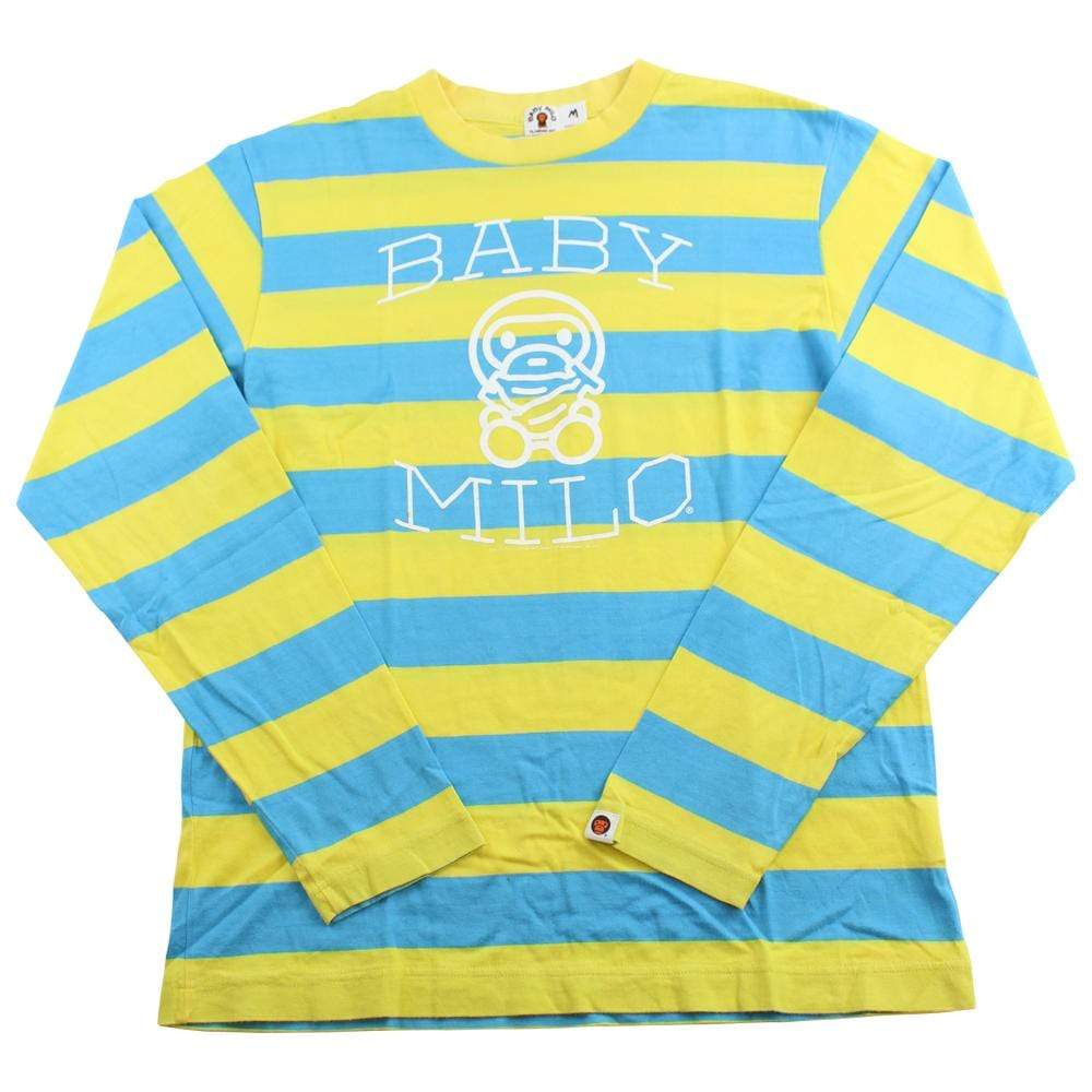 bape milo yellow blue stripe ls - SaruGeneral