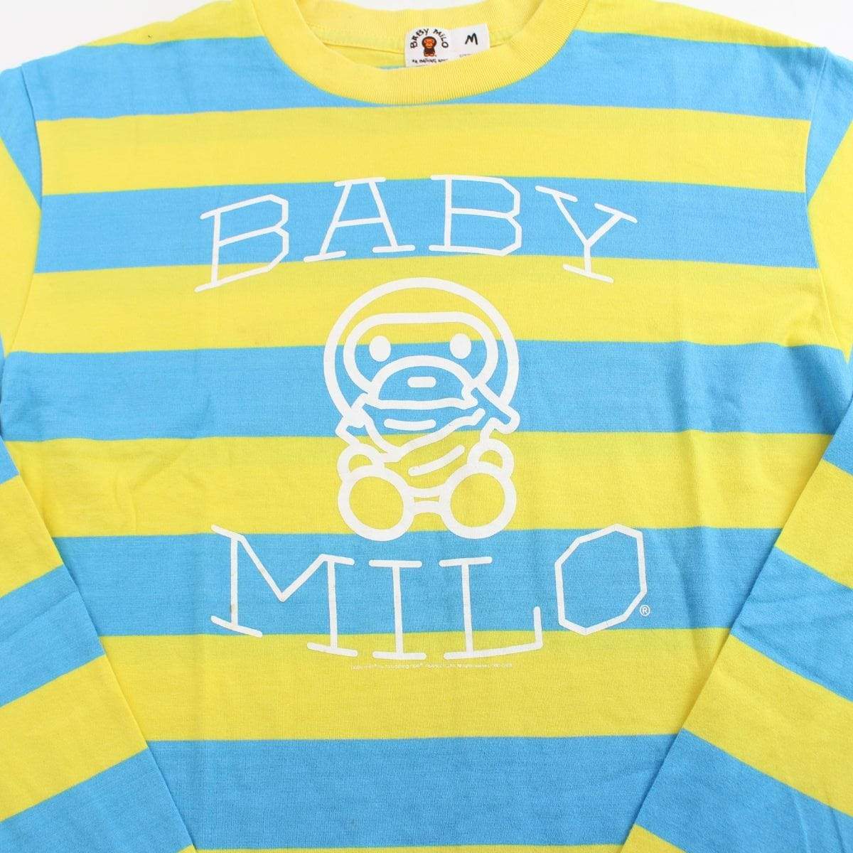 bape milo yellow blue stripe ls - SaruGeneral