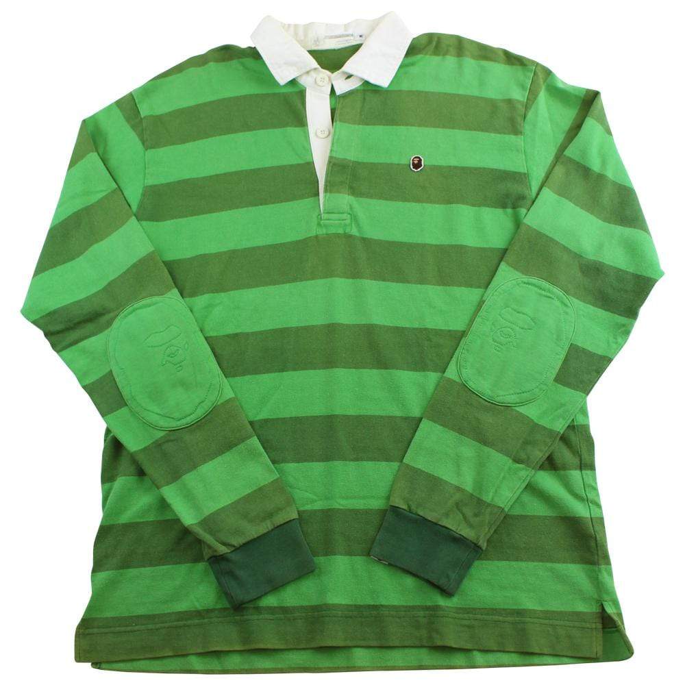 bape green stripe polo ls - SaruGeneral