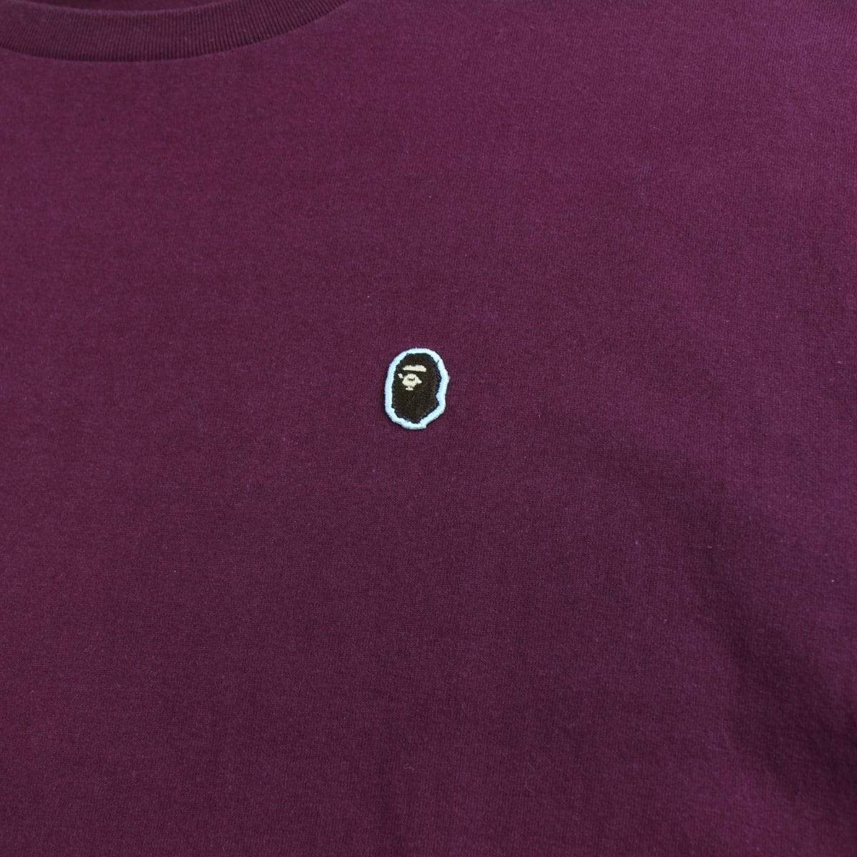 Bape point head logo tee burgundy - SaruGeneral