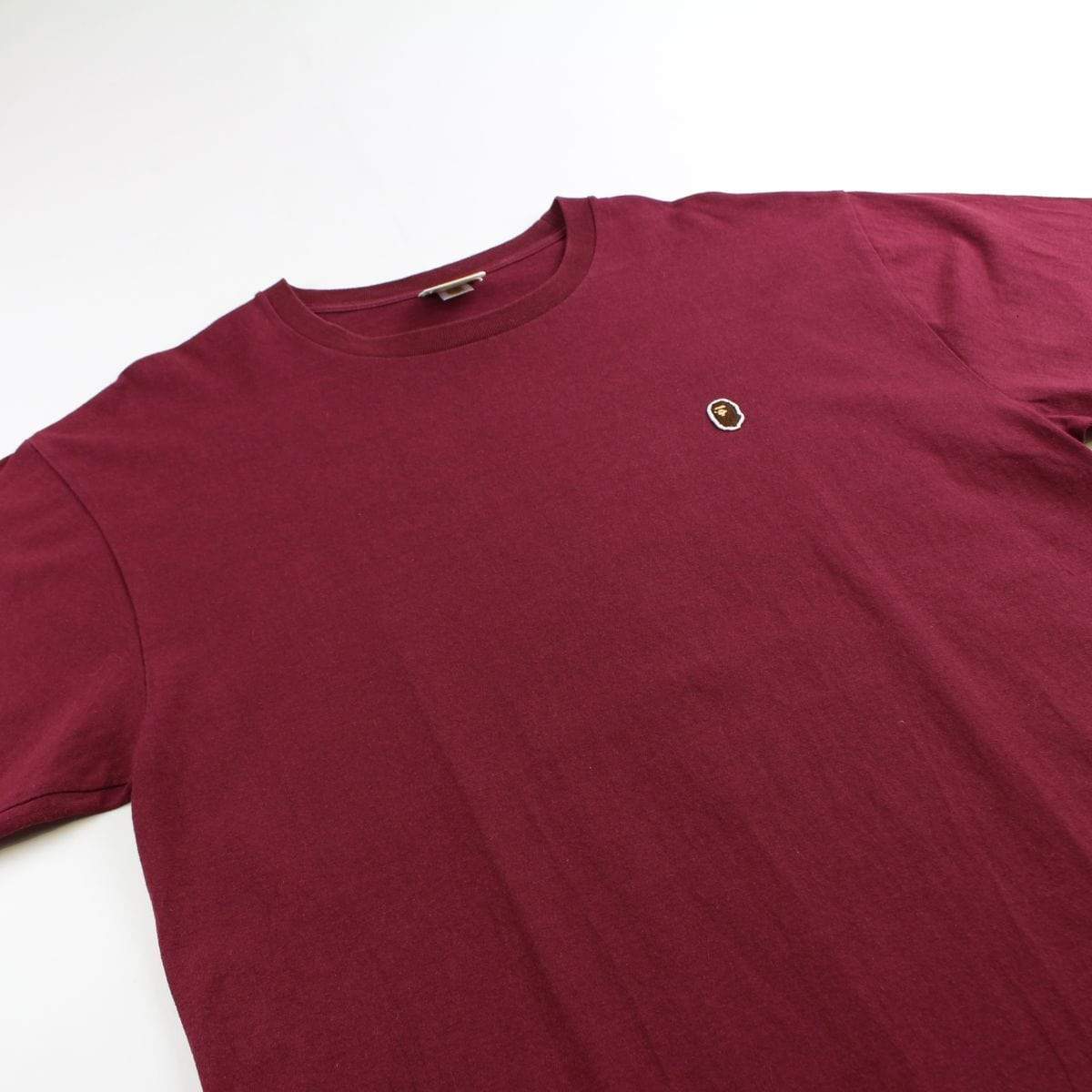 Bape point head logo tee burgundy - SaruGeneral